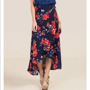 Francesca’s floral maxi wrap skirt